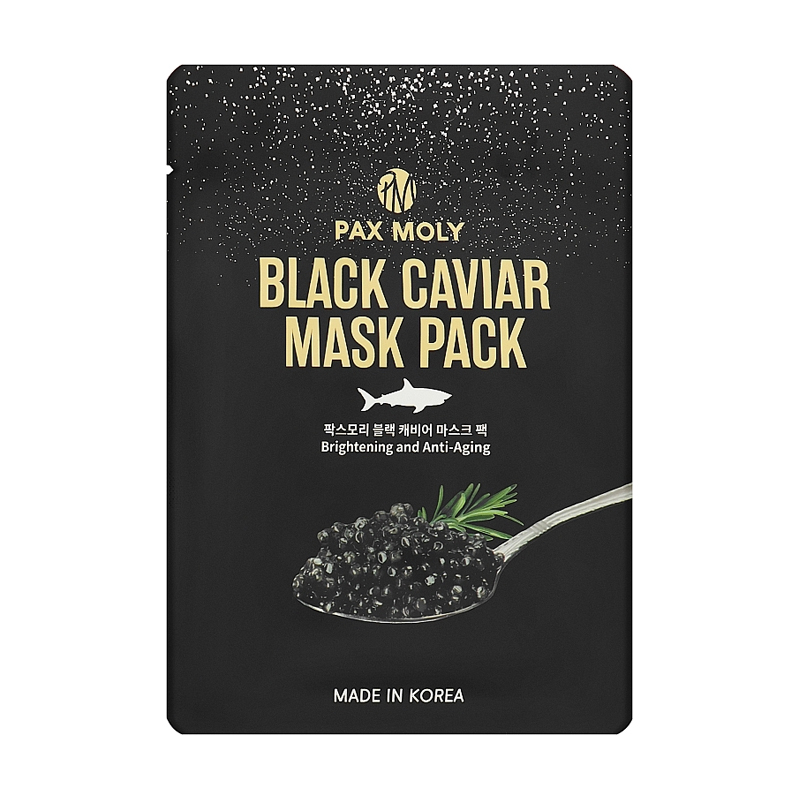 Тканинна маска для обличчя Pax Moly Black Caviar Mask Pack з екстрактом чорної ікри, 25 мл
