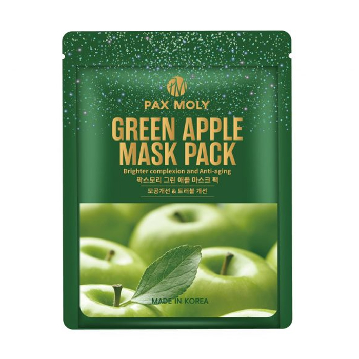 Тканинна маска для обличчя Pax Moly Green Apple Mask Pack з зеленим яблуком, 25 мл