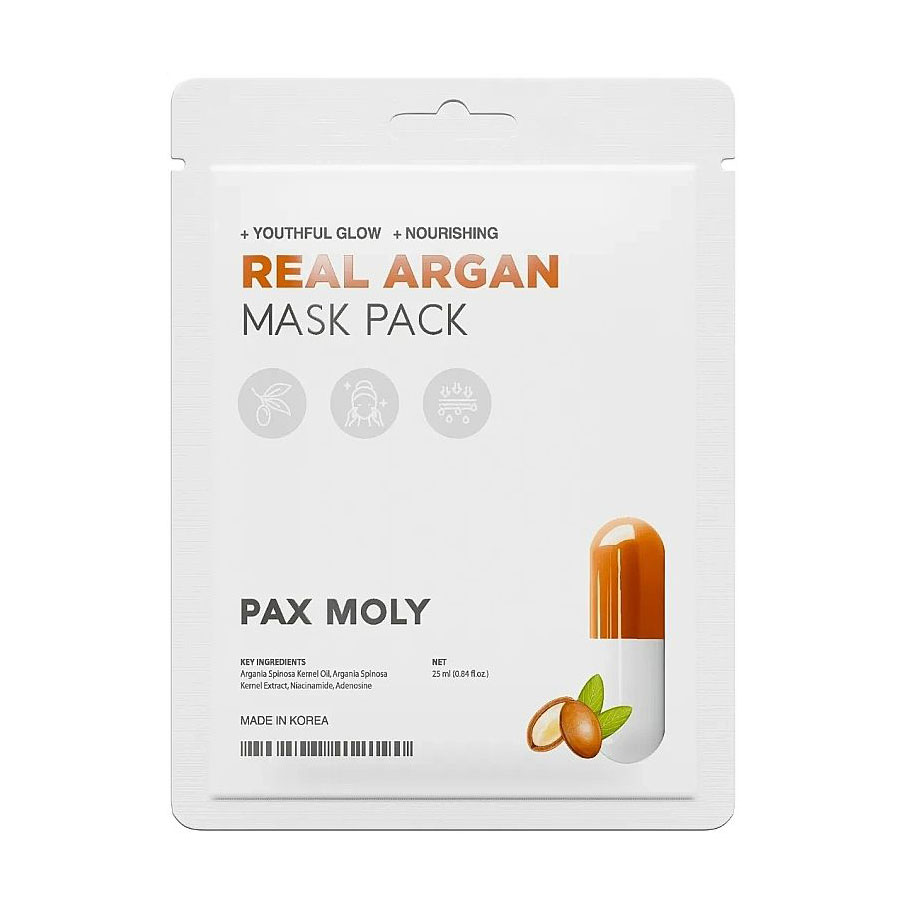 Тканинна маска для обличчя Pax Moly Real Argan Mask Pack з аргановою олією, 25 мл