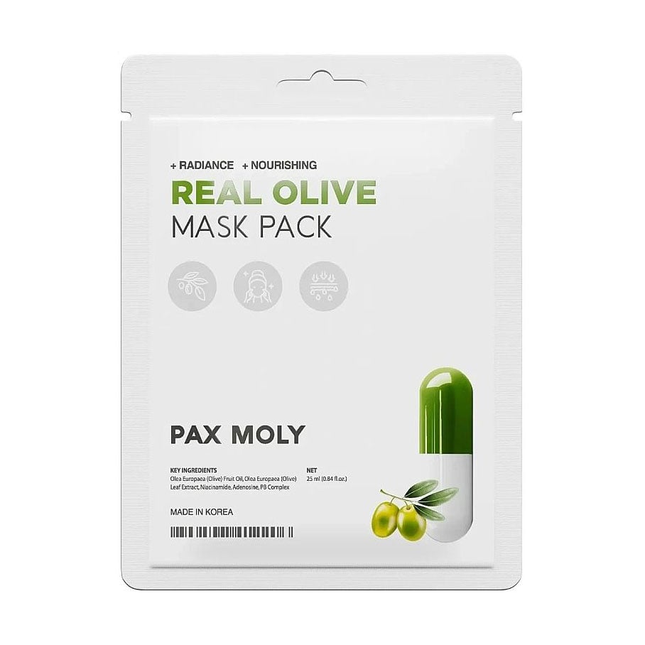Тканинна маска для обличчя Pax Moly Real Olive Mask Pack з оливковою олією, 25 мл