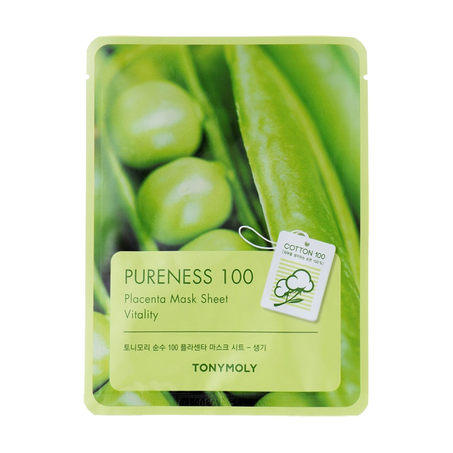 Тканинна маска для обличчя Tony Moly Pureness 100 Placenta Mask Sheet з екстрактом бобів, 21 мл